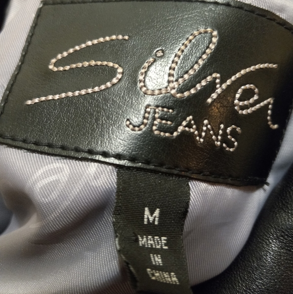 Silver Jeans Black Leather Jacket - Picture 2 of 7